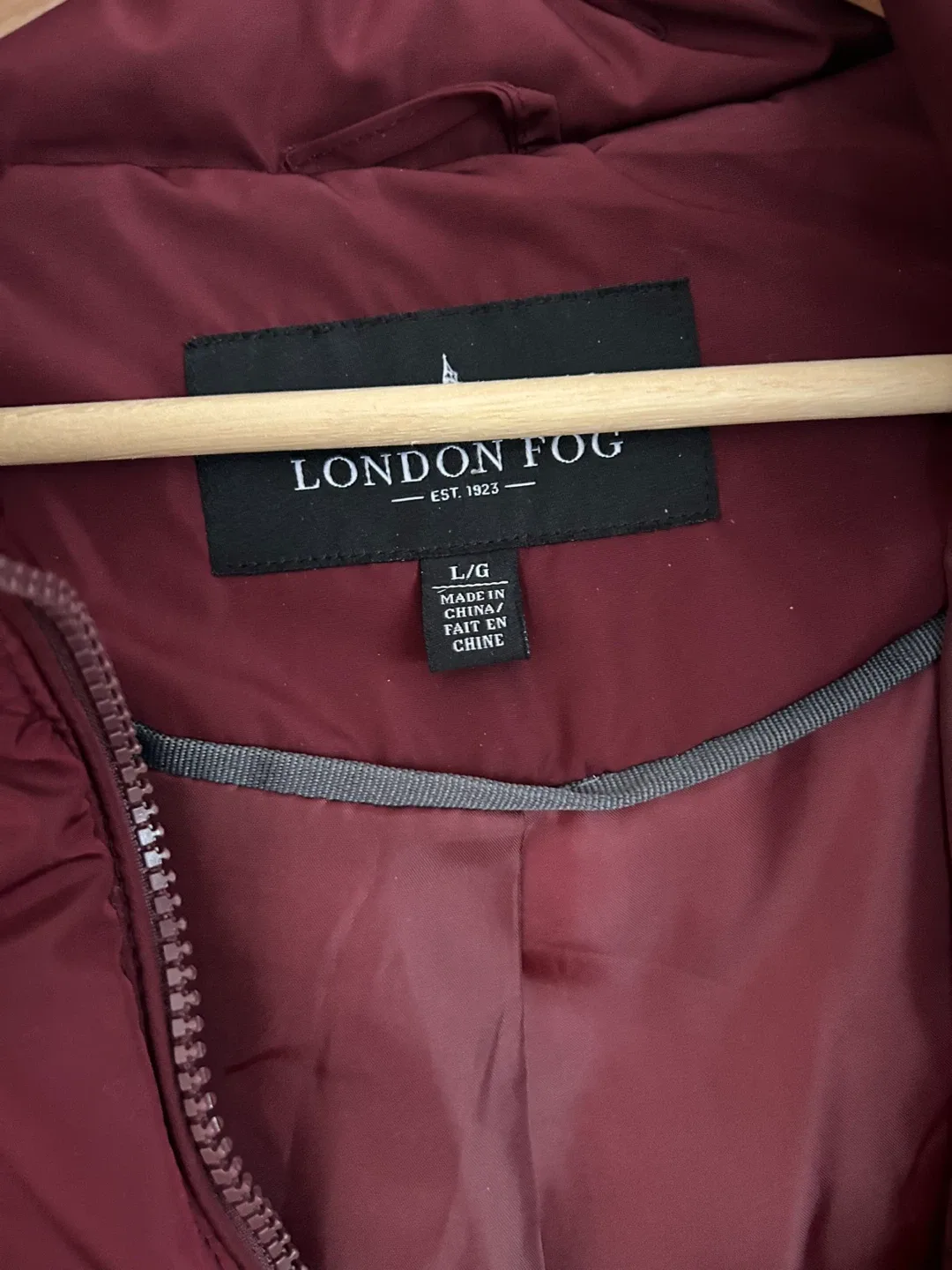London Fog Burgundy Puffer Coat - Large image indicator(2)