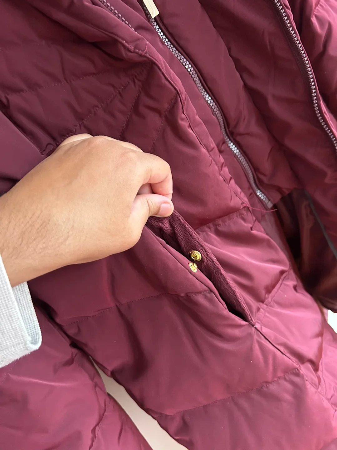 London Fog Burgundy Puffer Coat - Large image indicator(3)