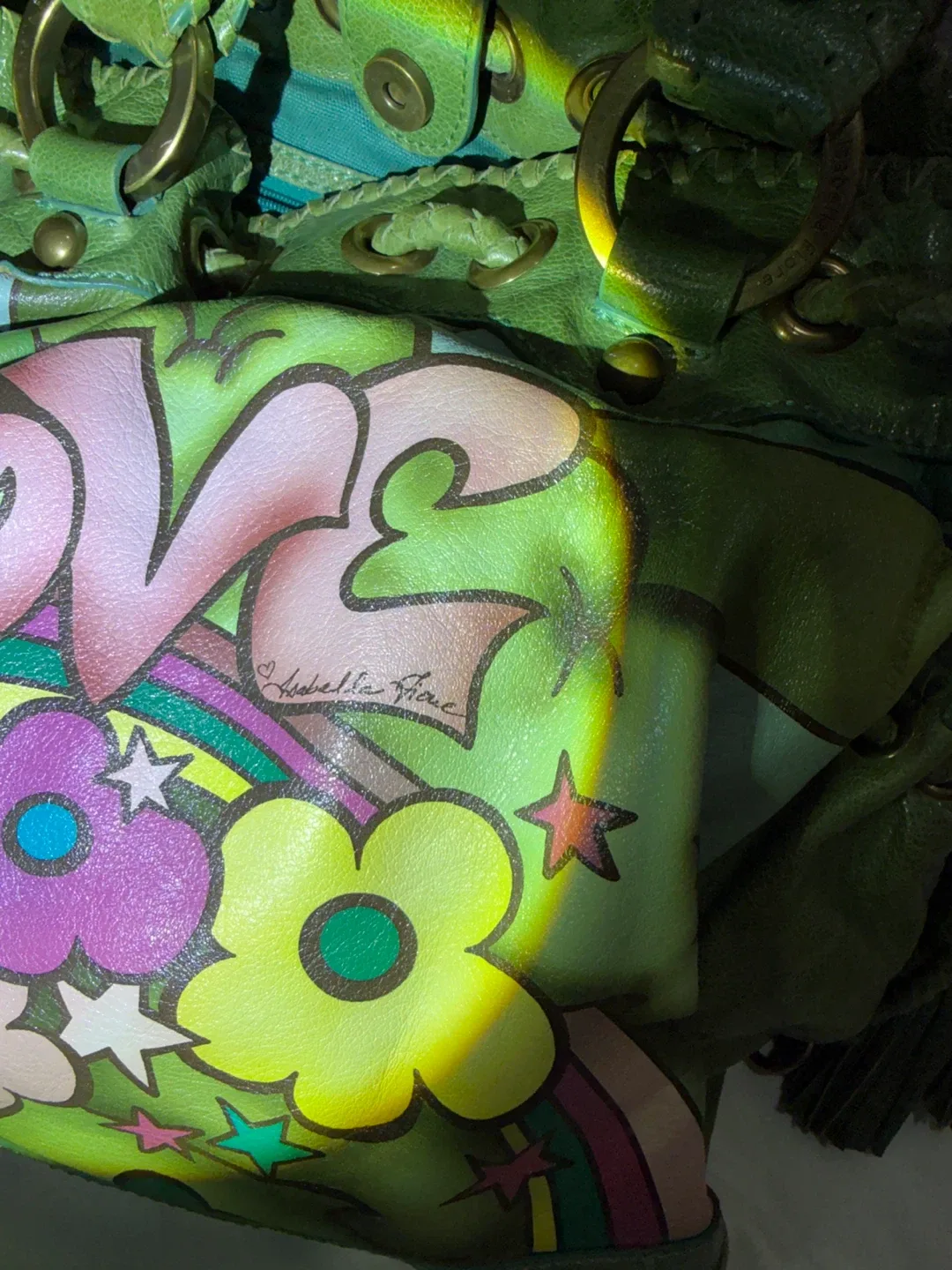 Isabella Fiore Green Leather Handbag image indicator(6)