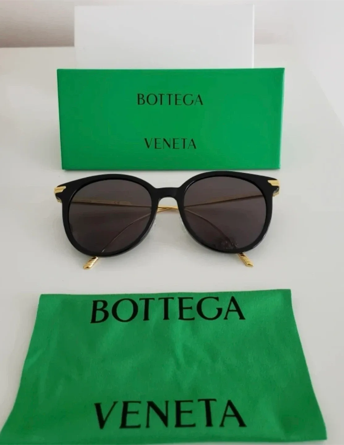 Bottega Veneta BV1038SA Black & Gold Sunglasses $120 thumbnail
