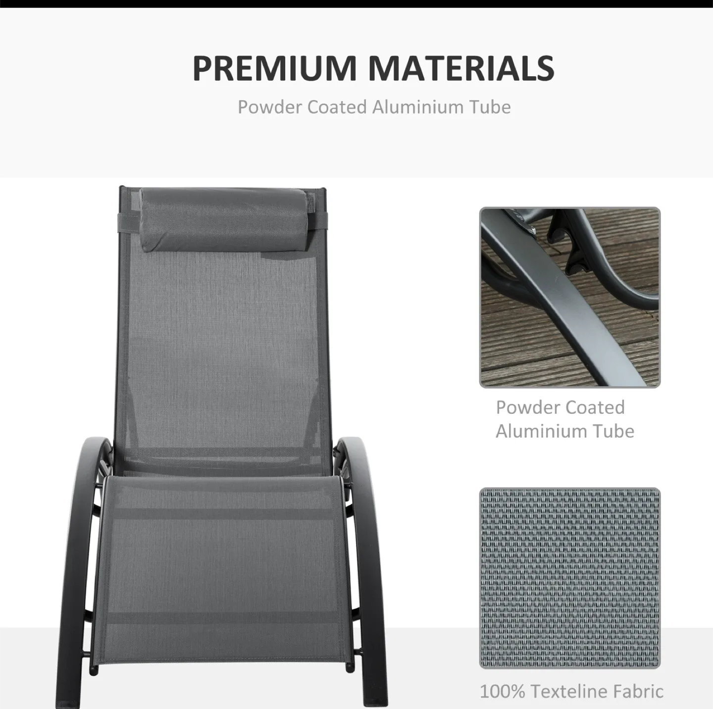 Adjustable Backrest Lounger - Grey 🥕 image indicator(5)