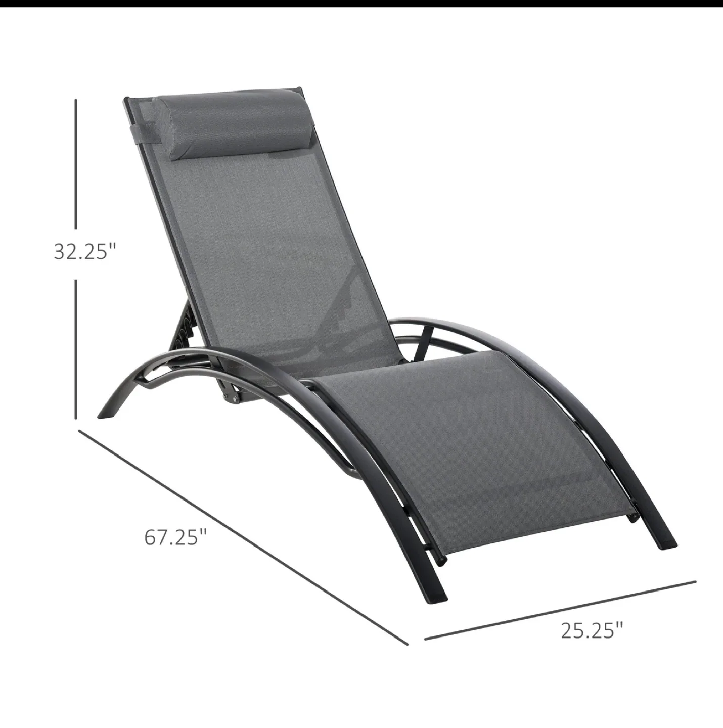 Adjustable Backrest Lounger - Grey 🥕 image indicator(4)