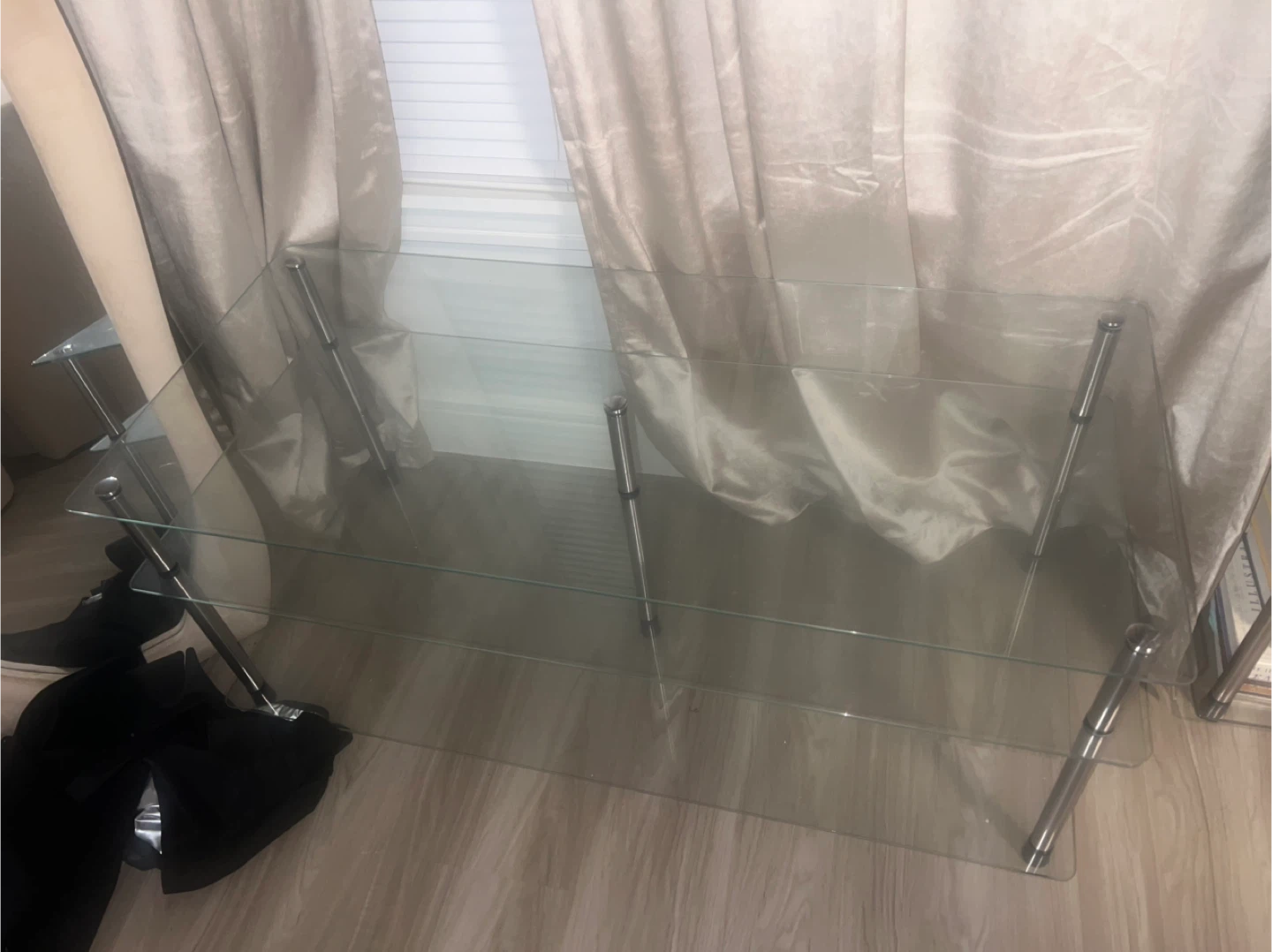 Glass coffee table with Chrome Legs