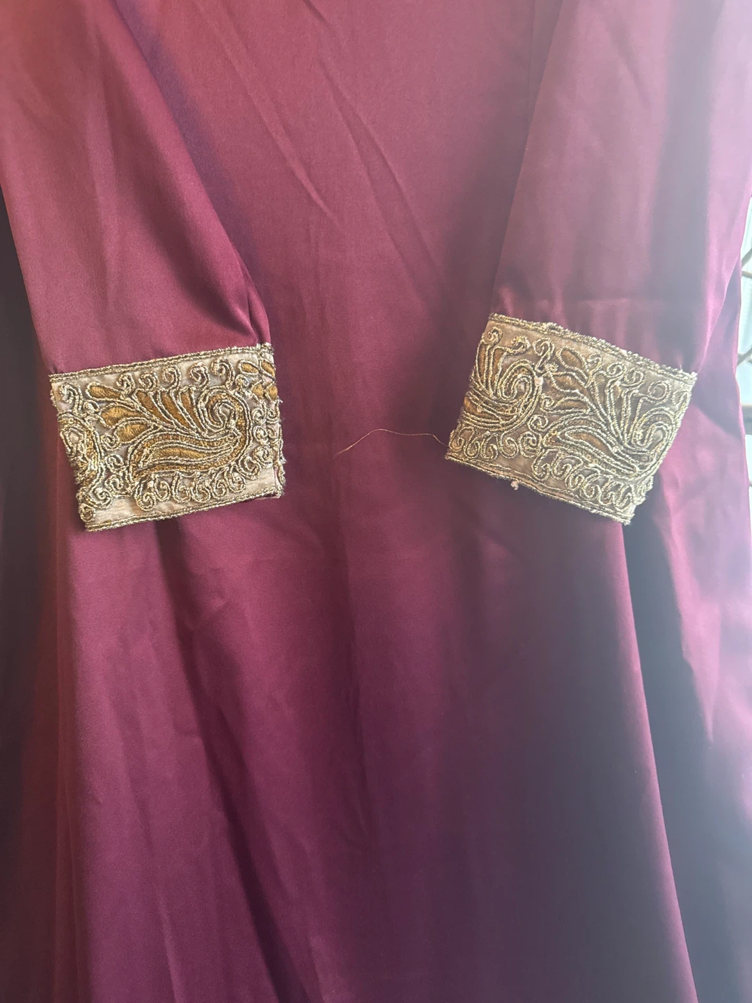 Burgundy & Gold Embellished Dress - photo 3
