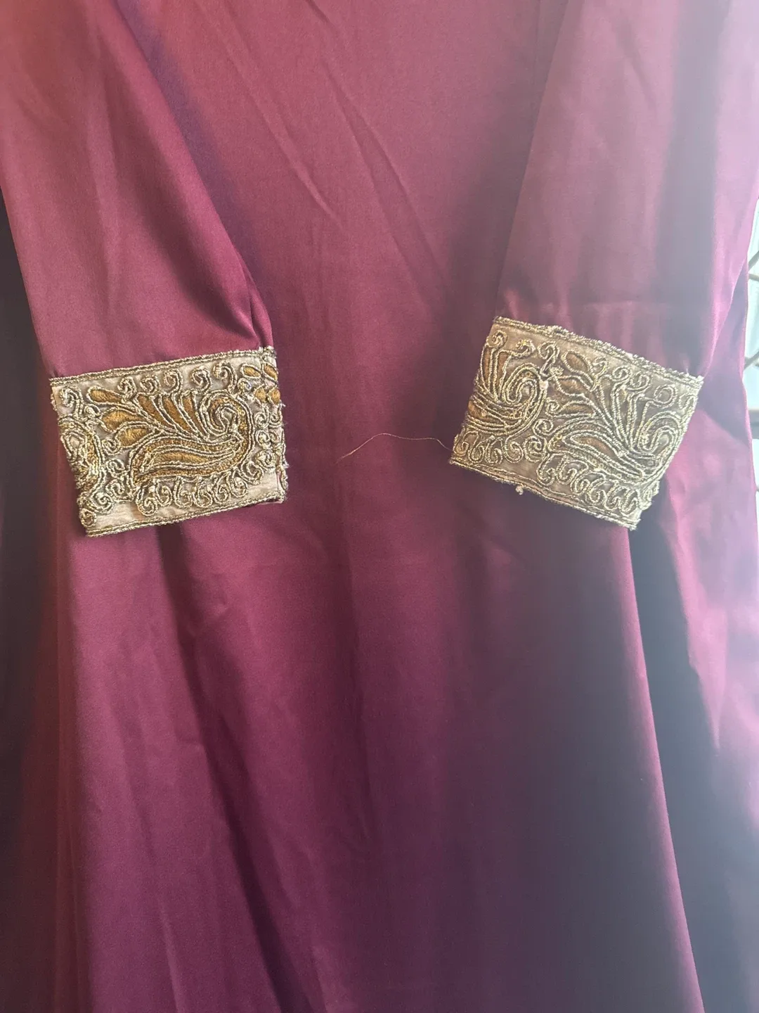 Burgundy & Gold Embellished Dress image indicator(3)