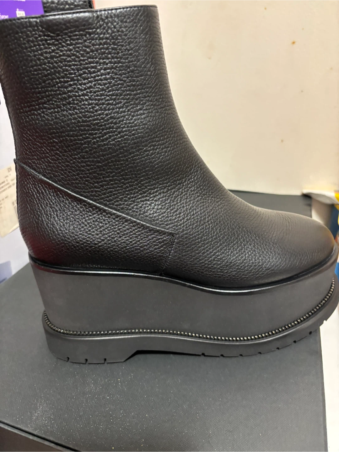 Haiki 251 Black Leather Platform Boots - Size 7.5 - photo 2