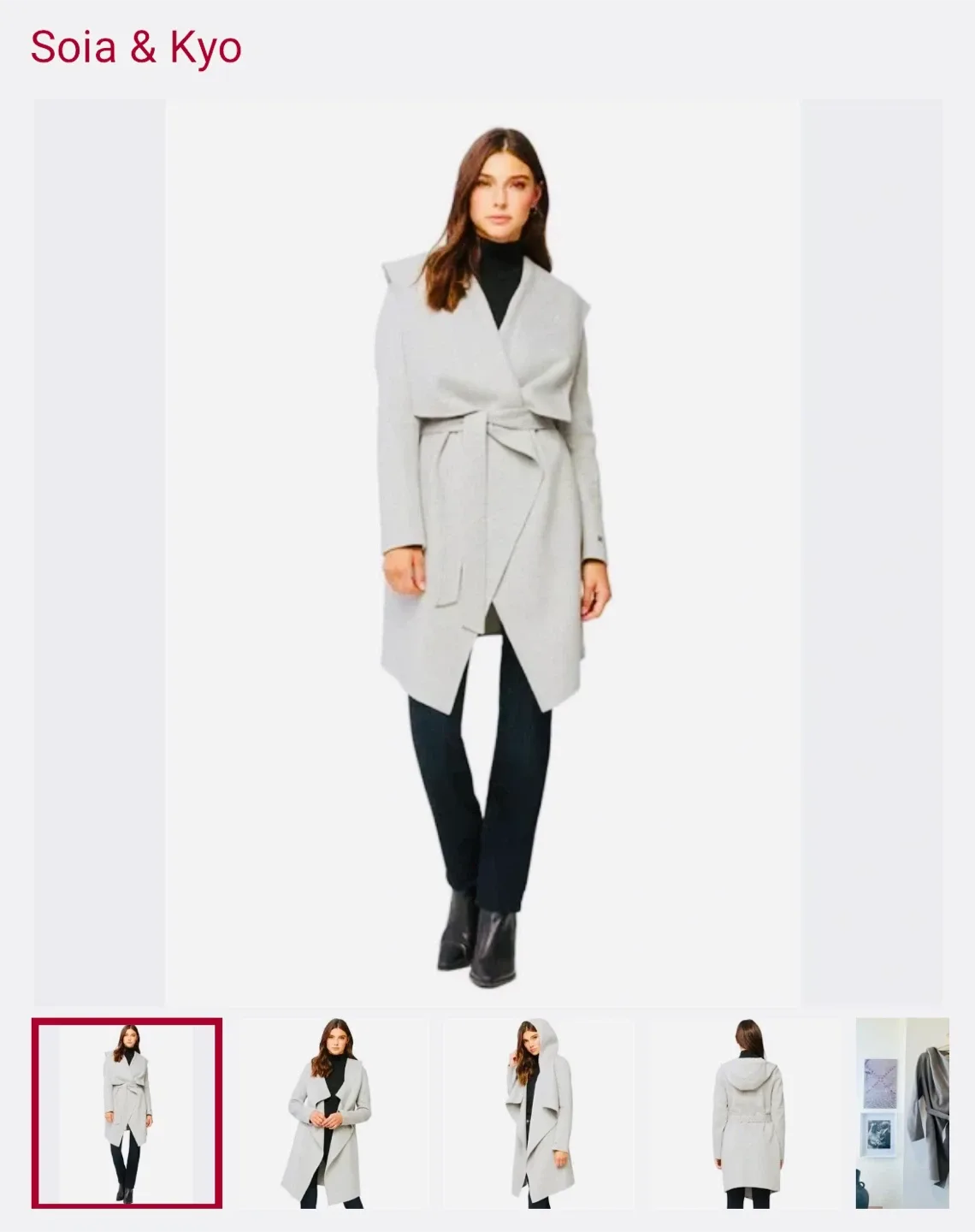 Soia & Kyo Wool Blend Coat - Navy Blue MED- 100 thumbnail