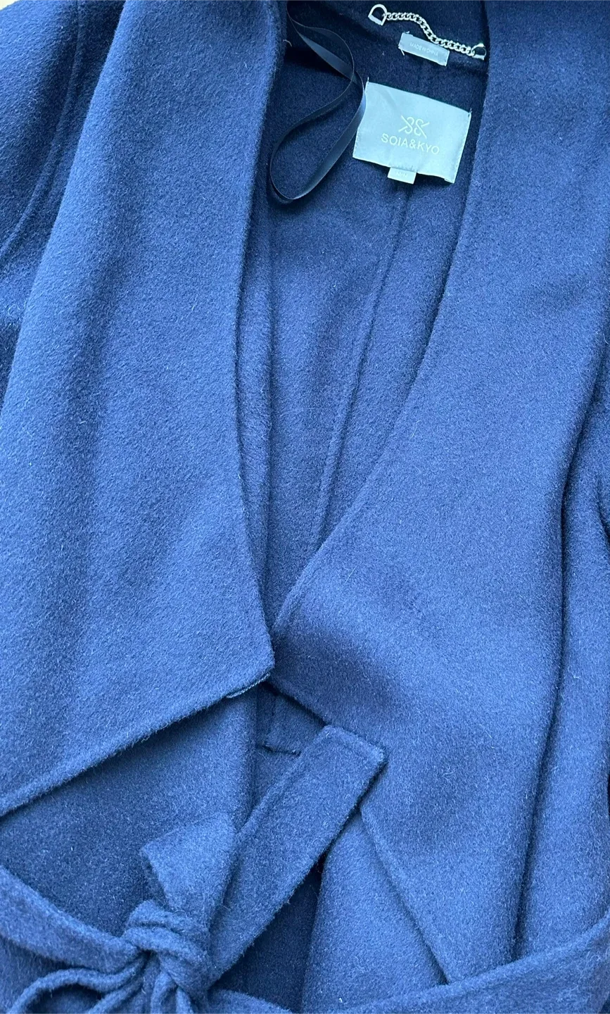Soia & Kyo Wool Blend Coat - Navy Blue MED- $90 image indicator(4)