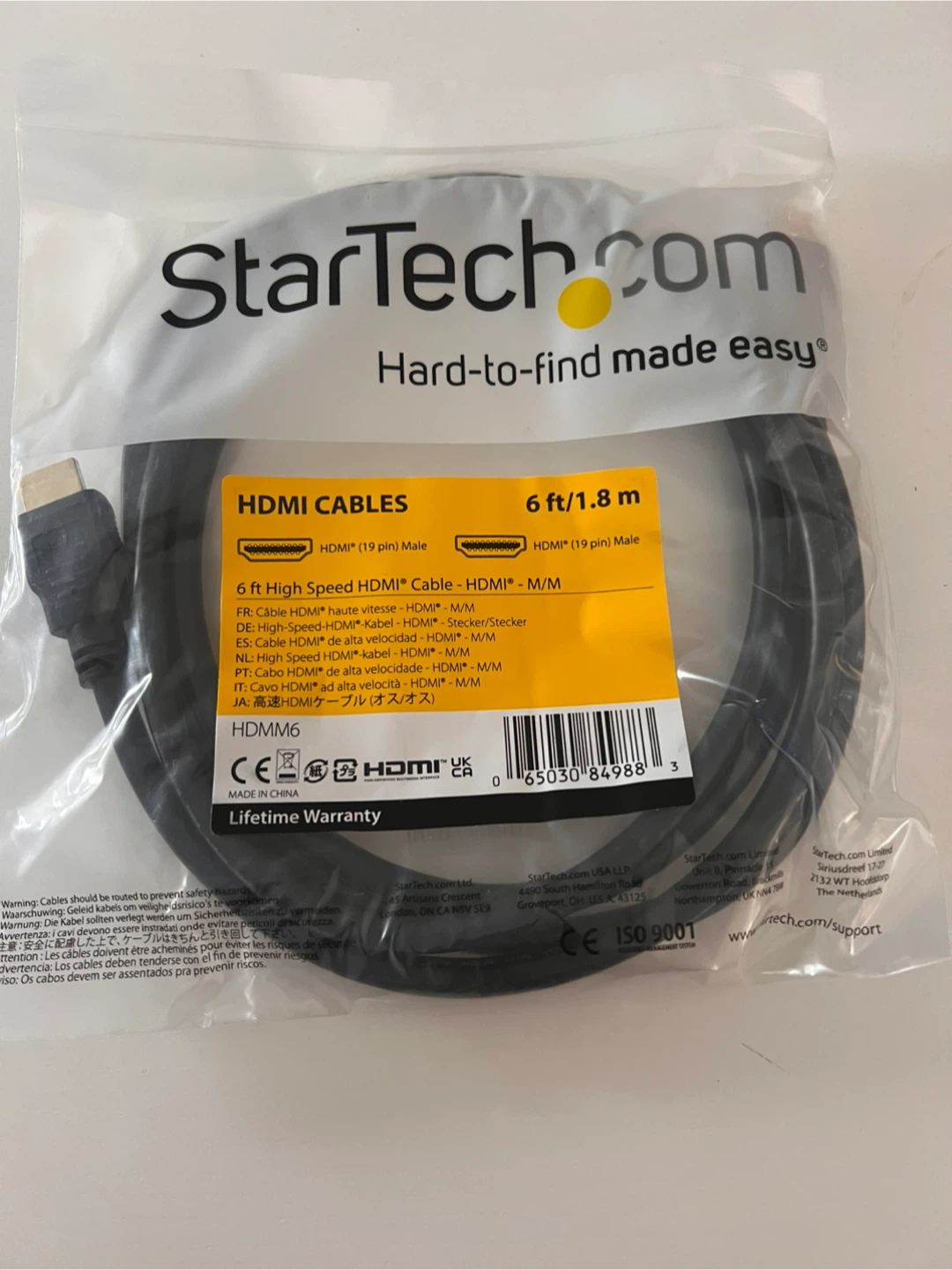 StarTech.com 6ft HDMI Cable - New