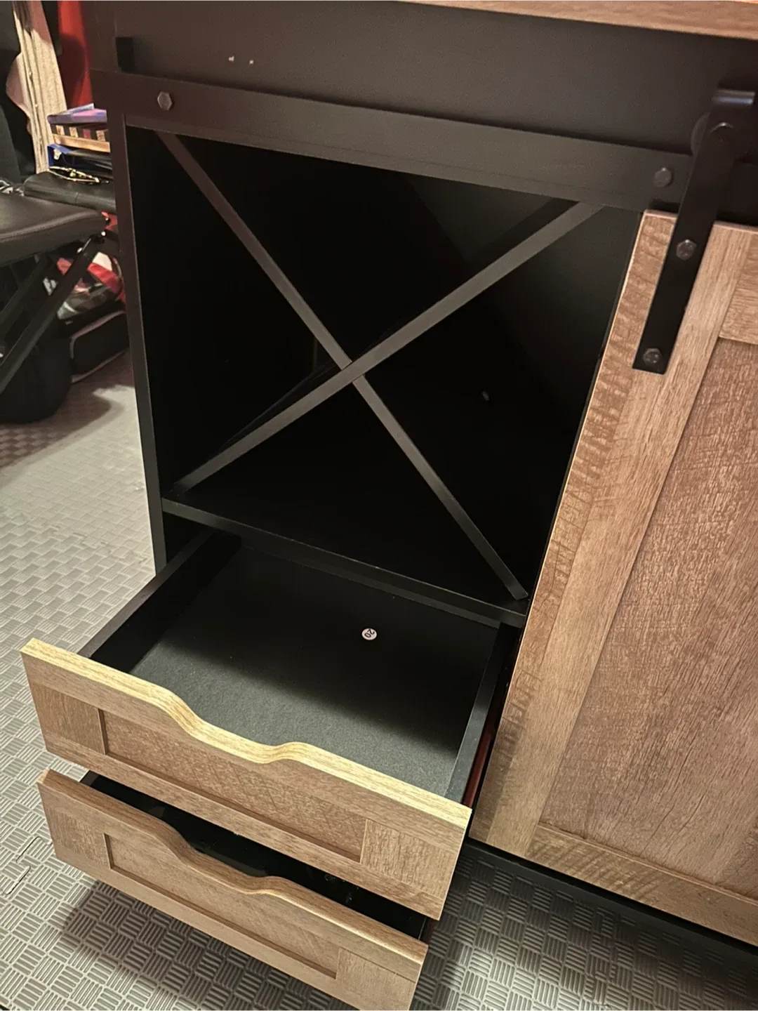 Gray Sectional Sofa, table, and bar image indicator(8)