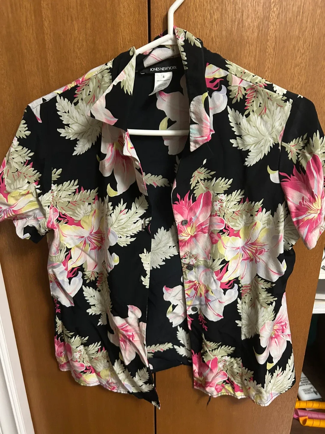 used like new floral shirt