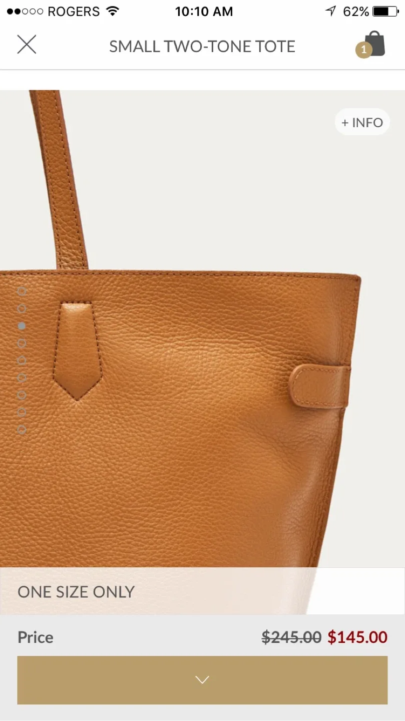 Medium, Two-Tone Leather Tote Bag-reversible $100 image indicator(3)