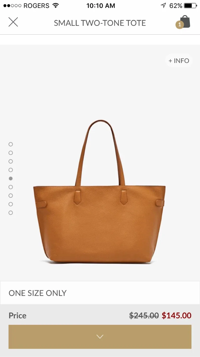 Medium, Two-Tone Leather Tote Bag-reversible $100 image indicator(6)