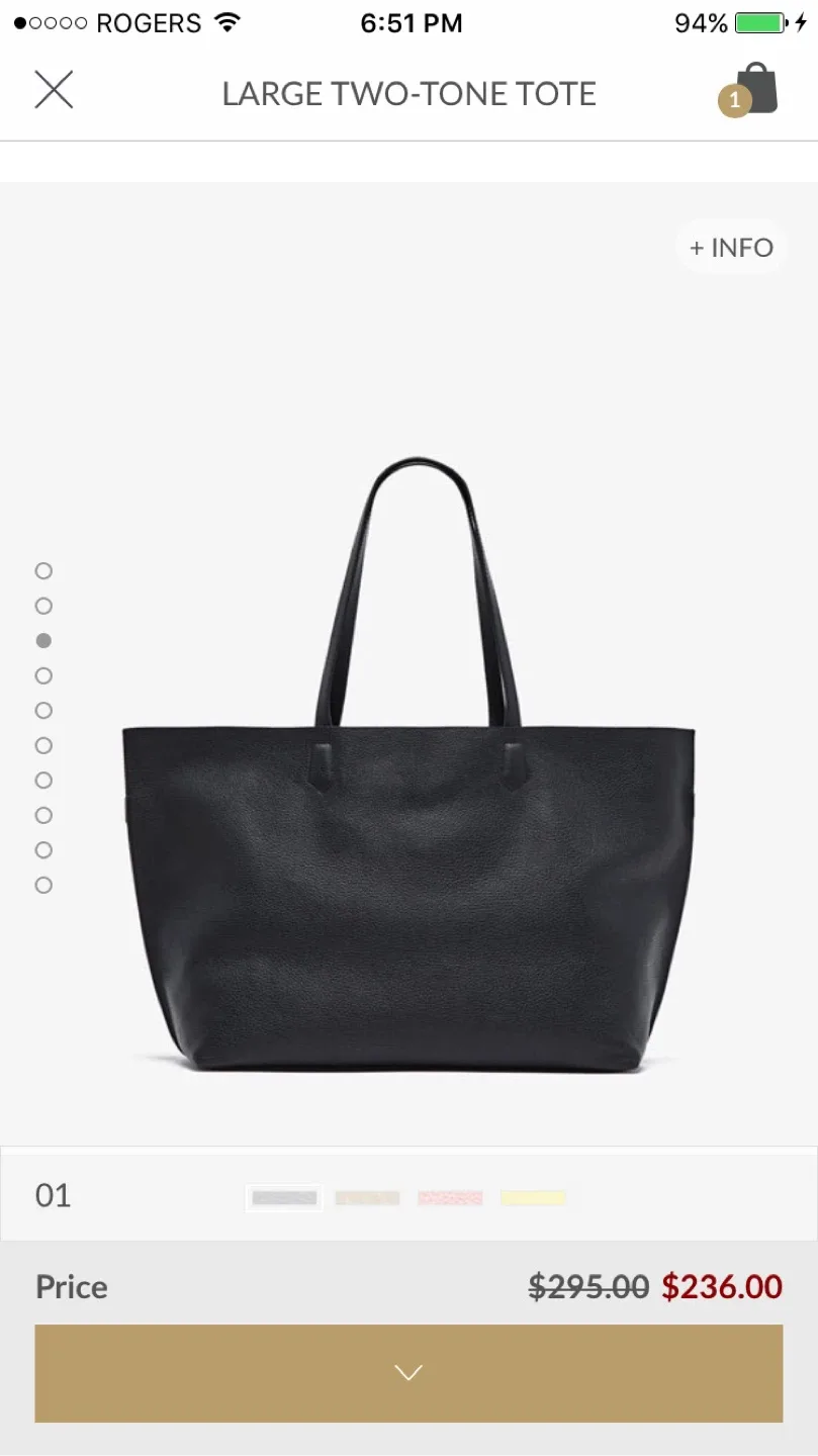 Medium, Two-Tone Leather Tote Bag-reversible $100 image indicator(5)