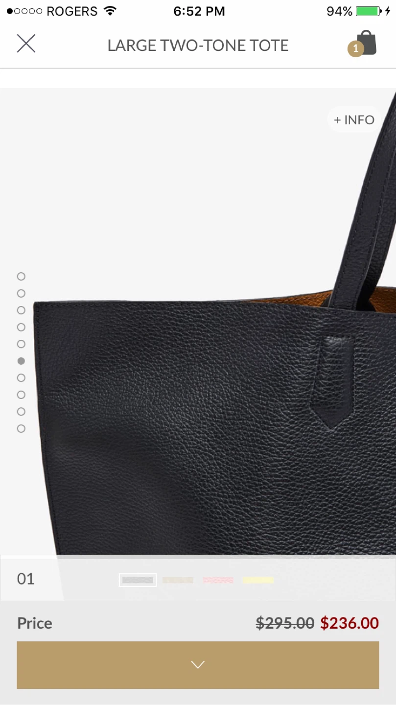 Massimo Dutti-Medium, Two-Tone Leather Tote Bag-reversible $65 - photo 4