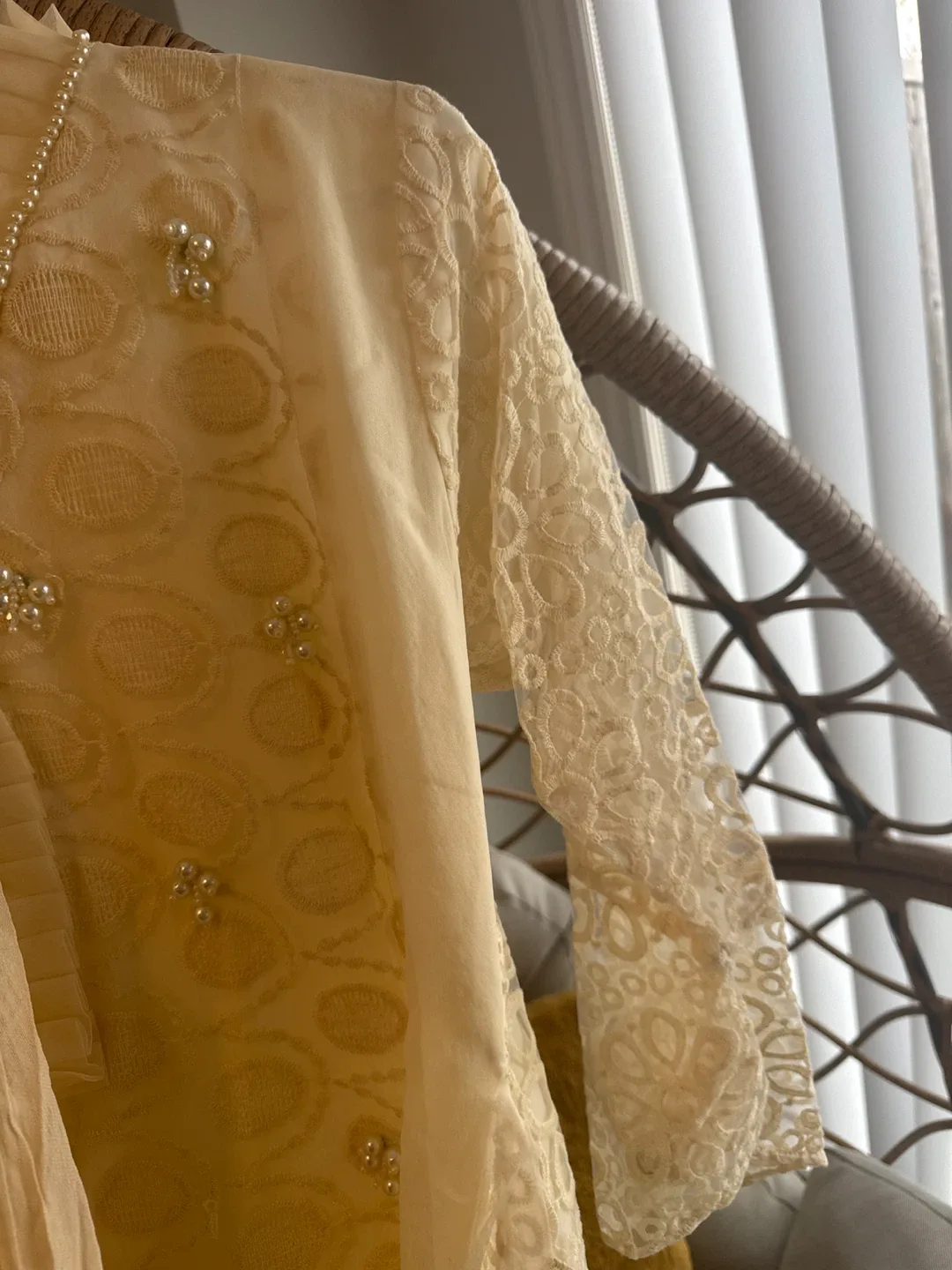 Women's Cream Color Embroidered Dress image indicator(4)