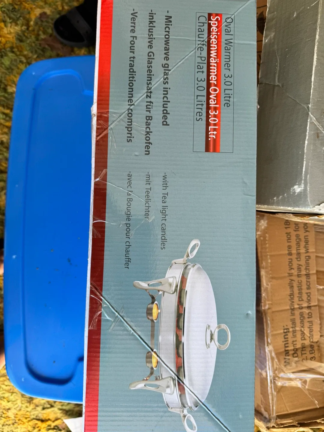 Stainless Steel and Glass 3 litre Warming Dish 🥕 image indicator(2)