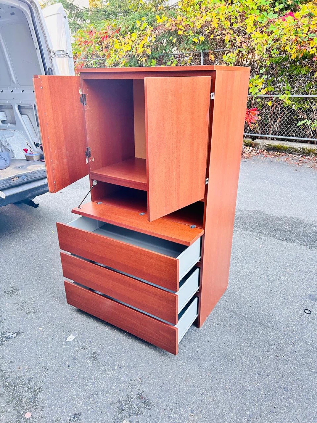Wooden Wardrobe with Drawers - photo 3