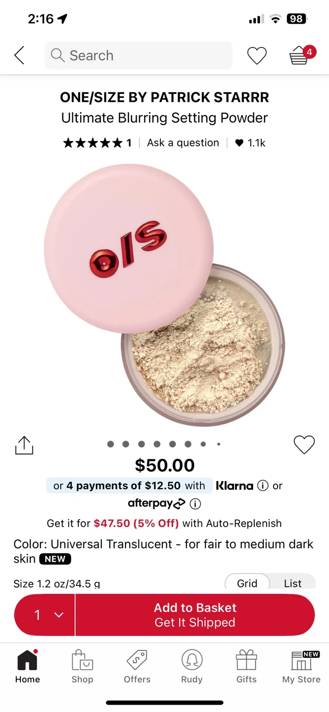 ONE/SIZE Ultimate Blurring Setting Powder - Translucent image indicator(4)