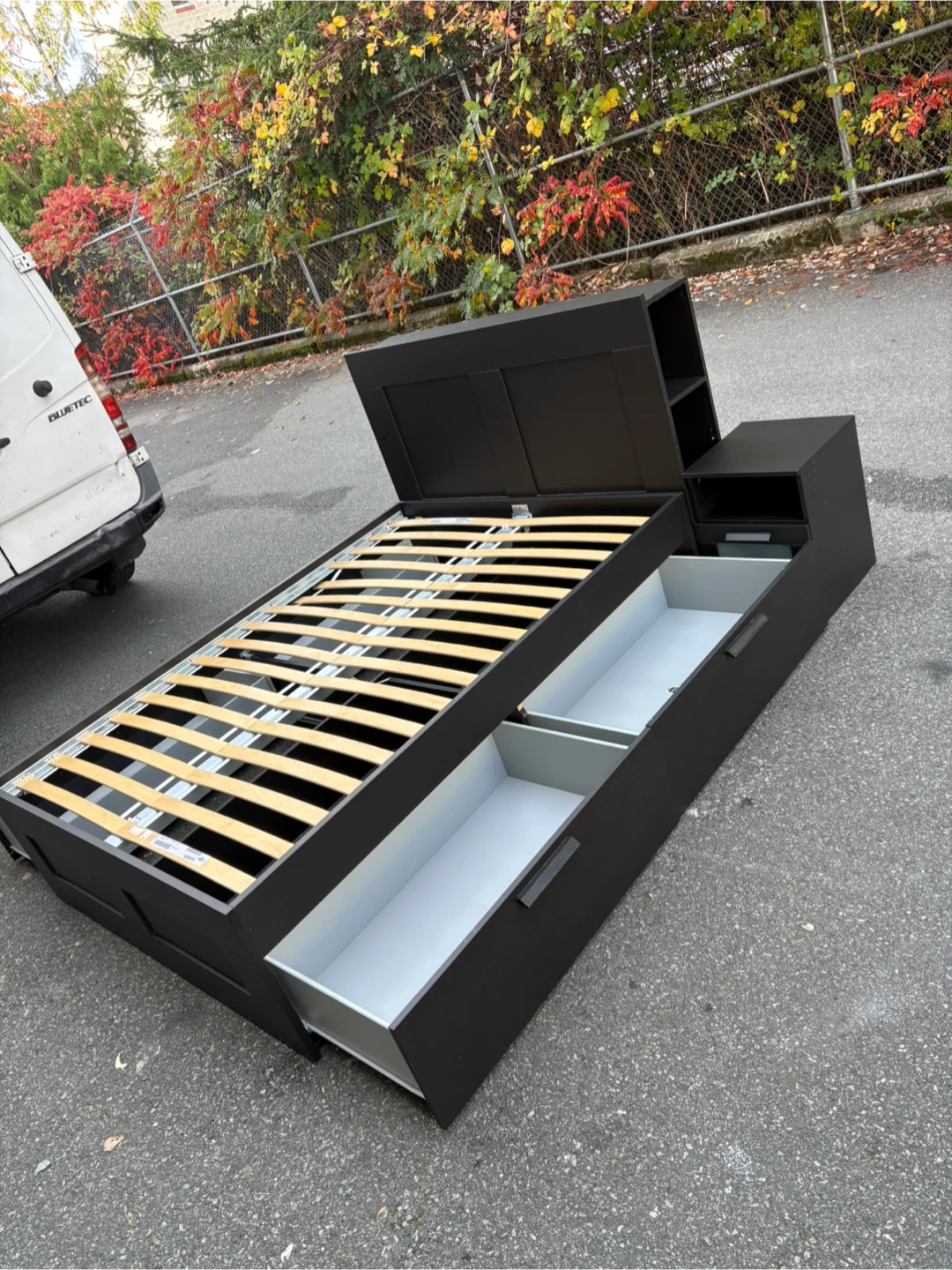 Black double/Full Bed Frame with Storage Drawers - photo 4