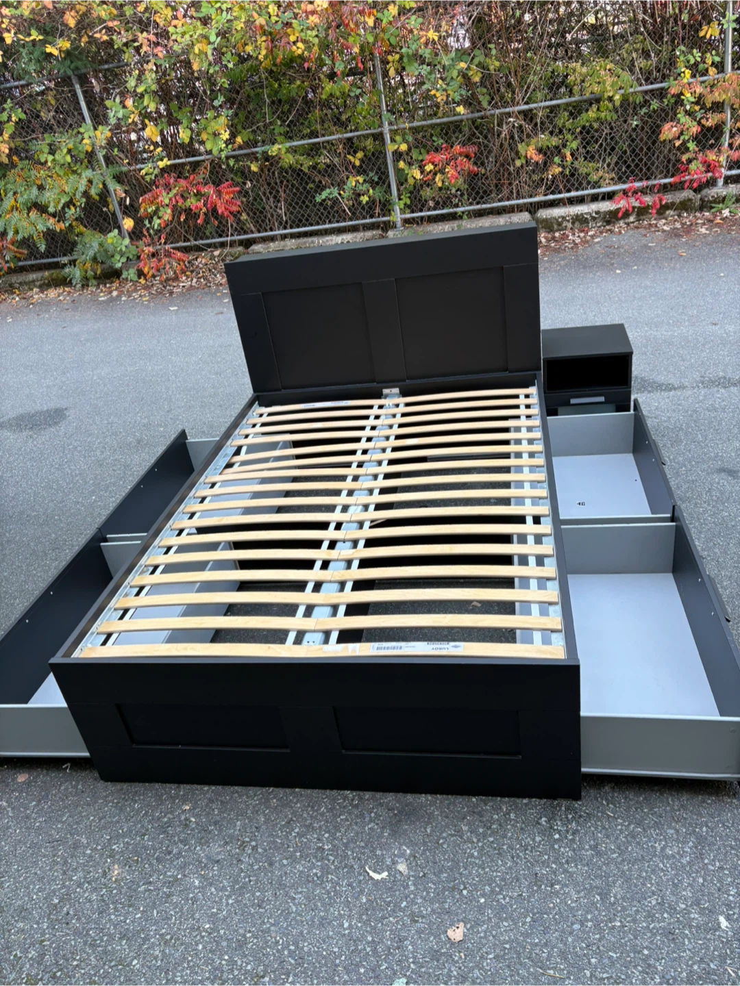 Black double/Full Bed Frame with Storage Drawers - photo 3