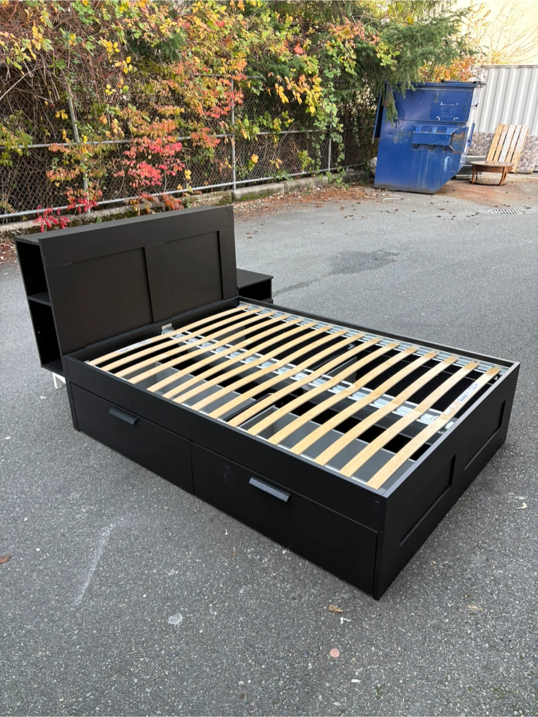 Black double/Full Bed Frame with Storage Drawers - photo 2