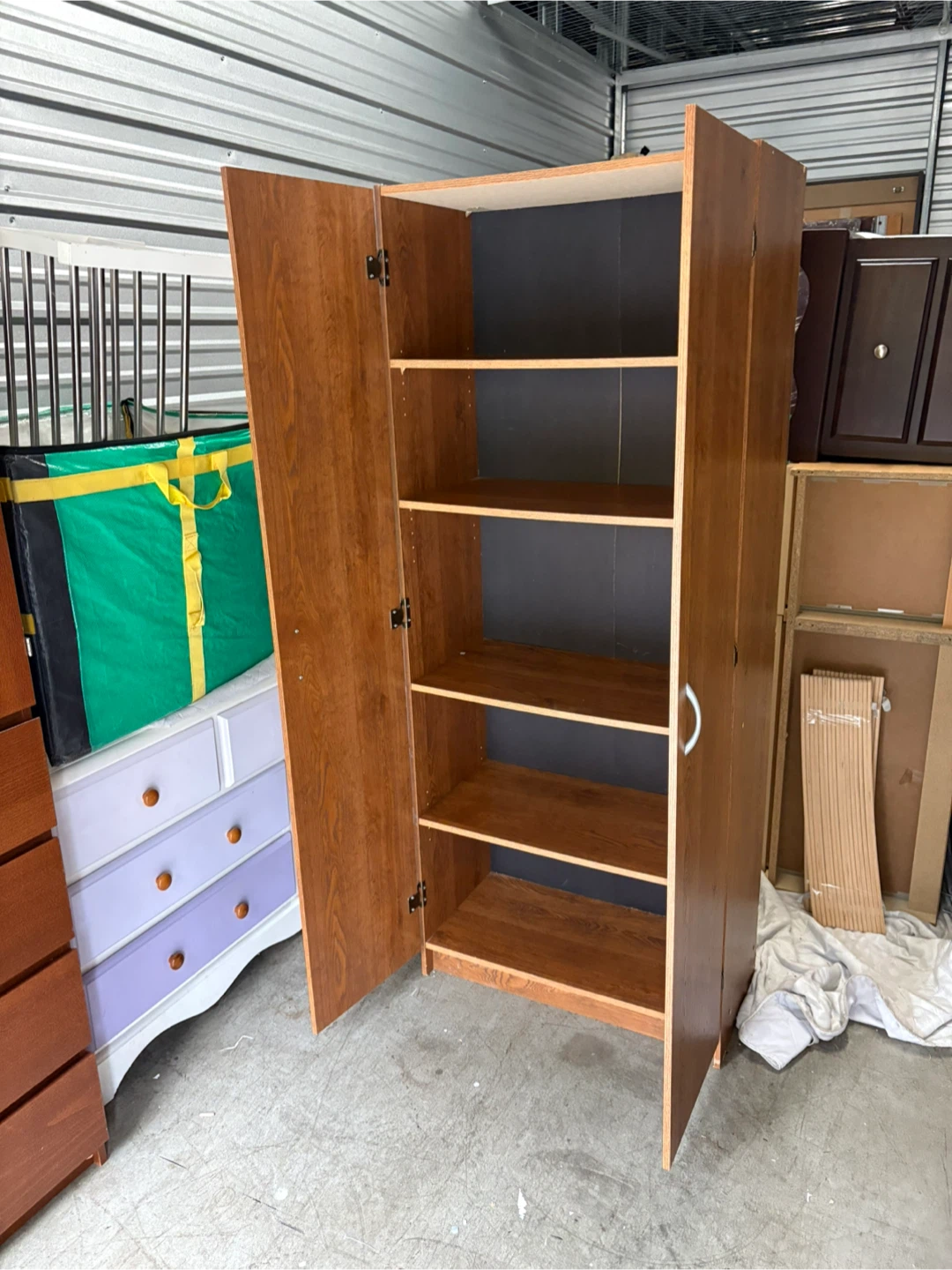 Wooden Wardrobe with Shelves - photo 2