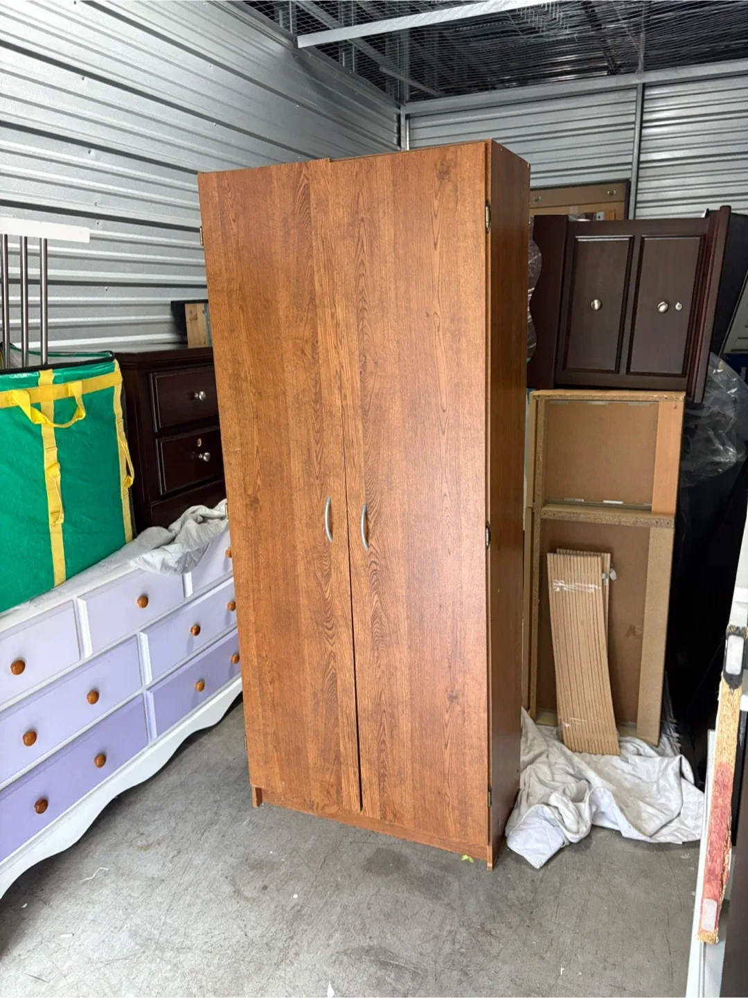 Wooden Wardrobe with Shelves thumbnail