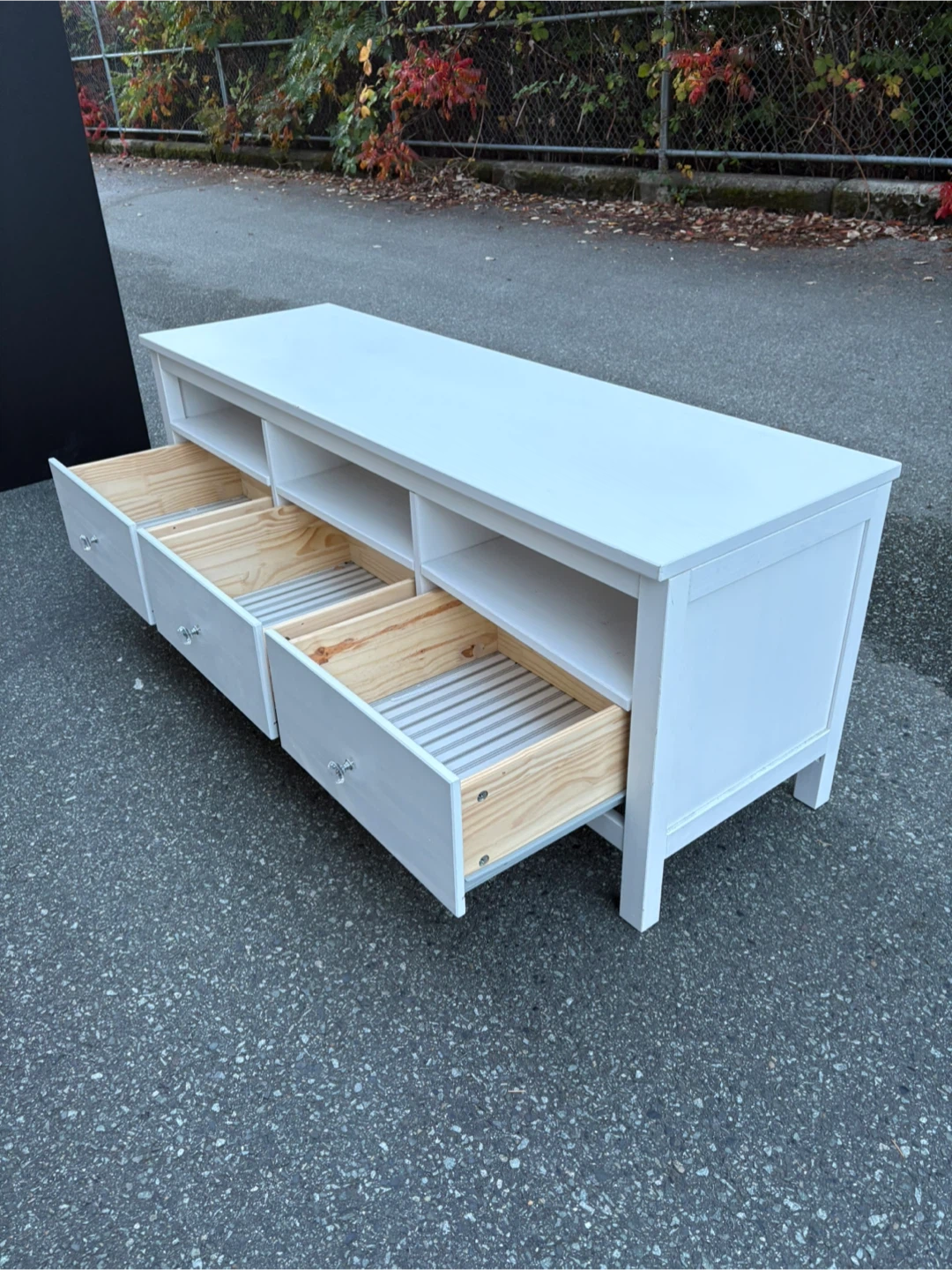 White TV Stand with Drawers - photo 3