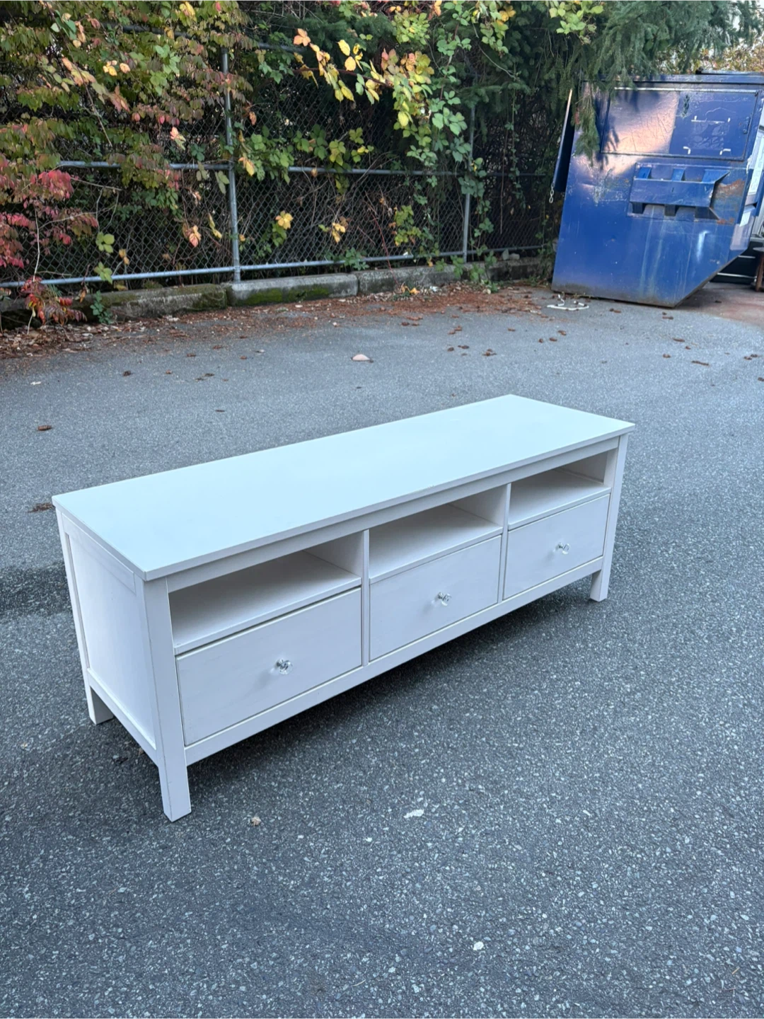 White TV Stand with Drawers