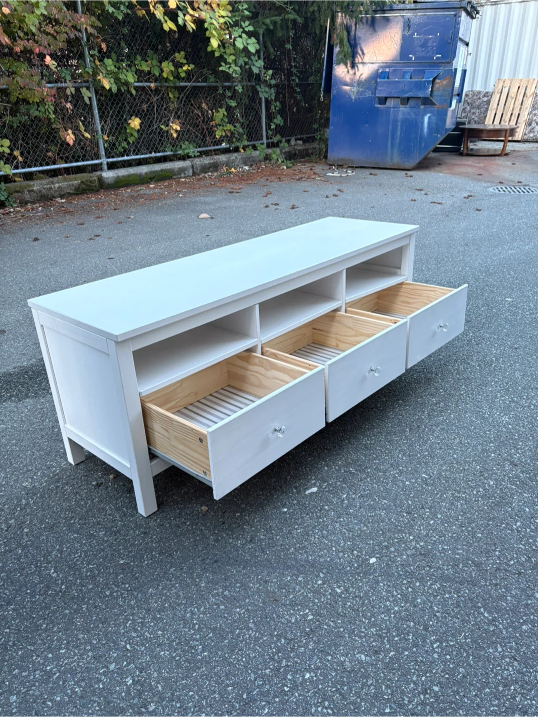 White TV Stand with Drawers - photo 2