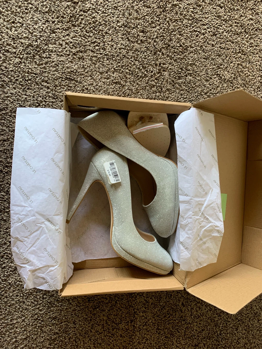 Le Chateau Silver Heels - Size 10