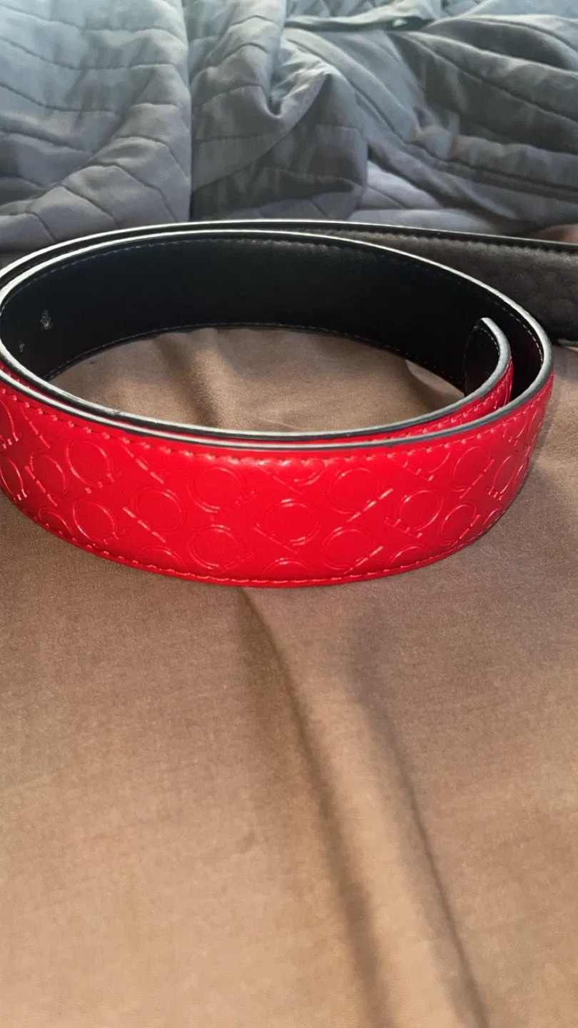 Salvatore Ferragamo Red Leather Belt