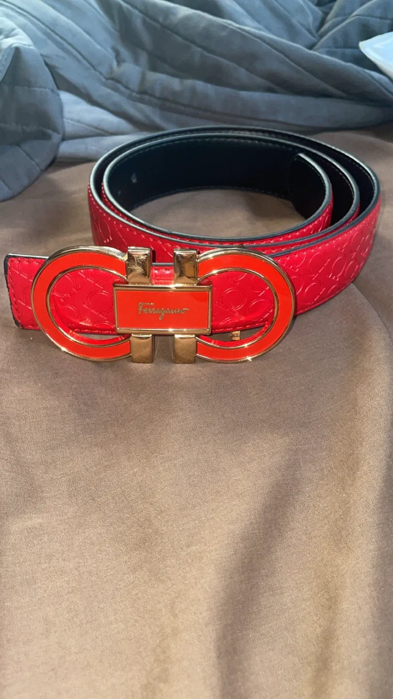 Salvatore Ferragamo Red Leather Belt image indicator(2)