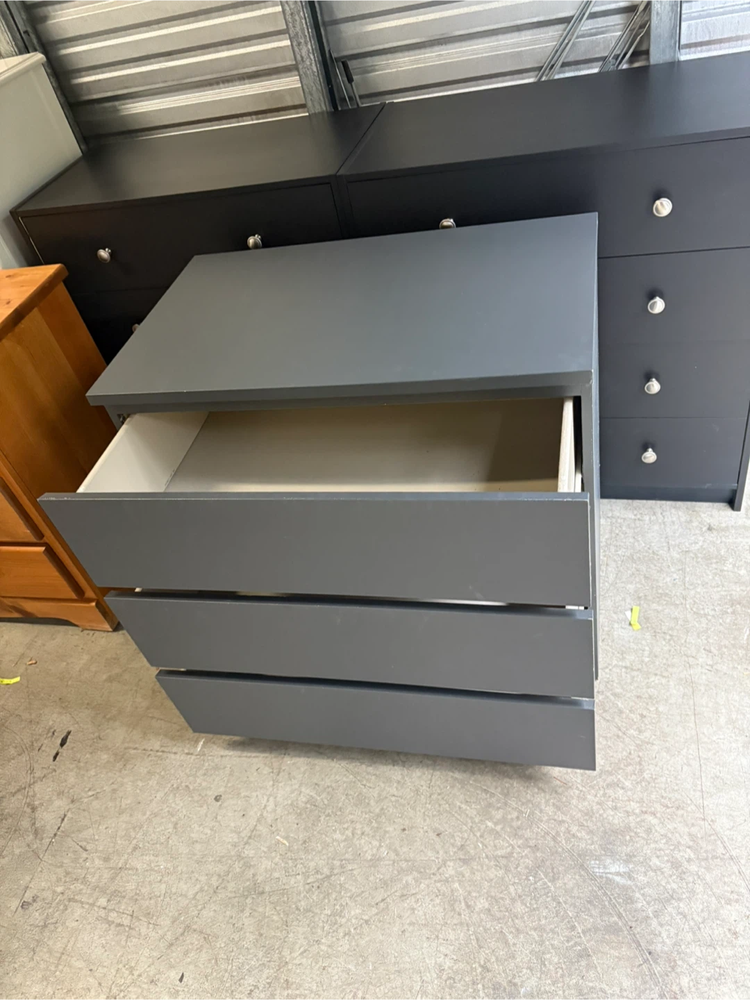 Grey 3-Drawer Dresser - photo 3