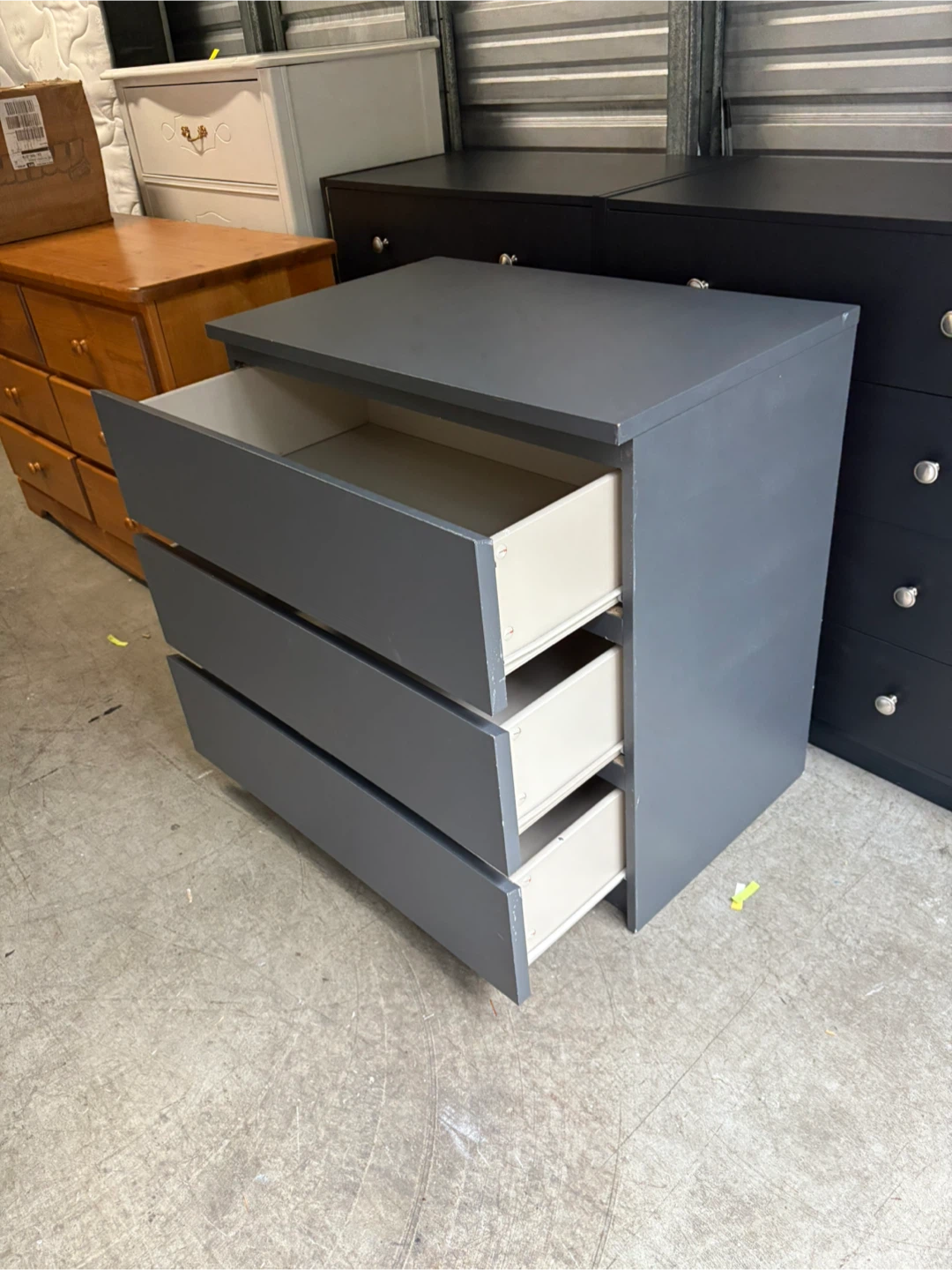 Grey 3-Drawer Dresser - photo 2