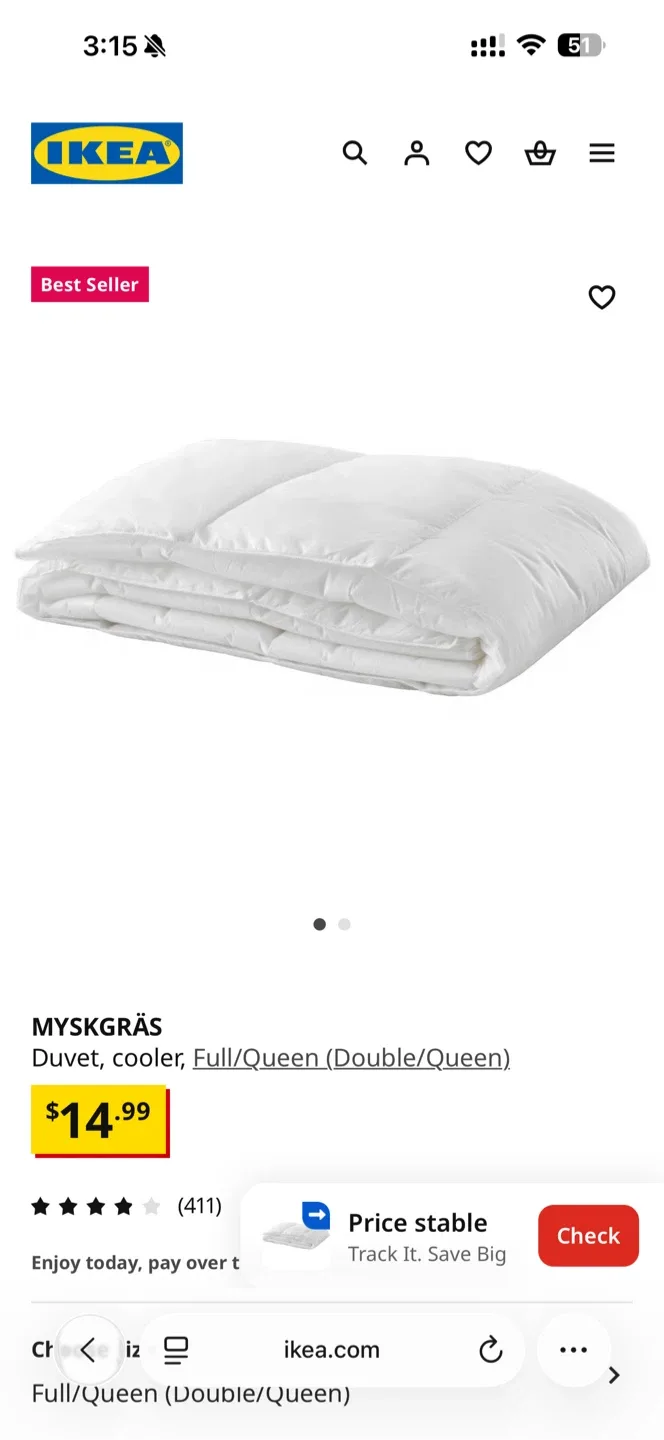 IKEA MYSKGRÄS Duvet - Full/Queen (New) image indicator(3)