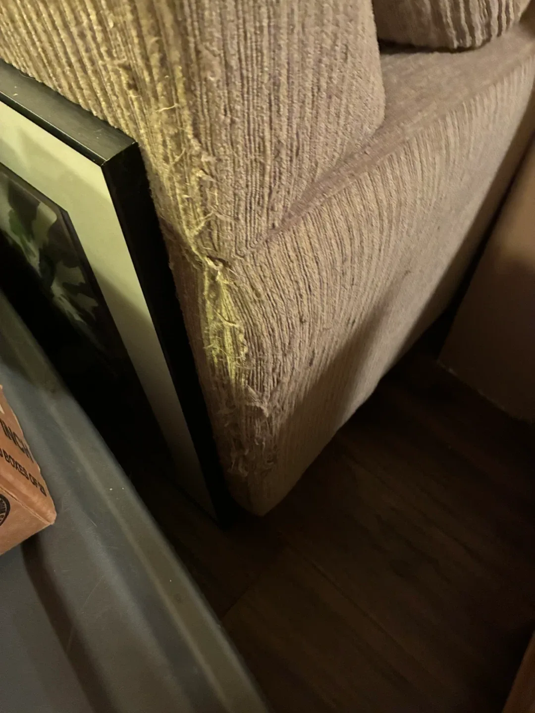 Comfortable Brown Corduroy Sofa - Some Wear image indicator(4)