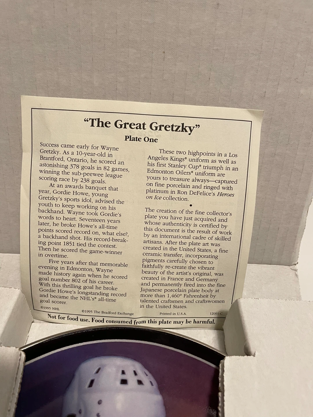 The Great Gretzky Plate One - Bradford Exchange - photo 4