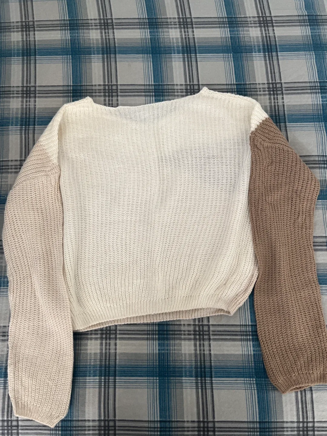 Colour Block Knit Sweater - Size Small image indicator(2)