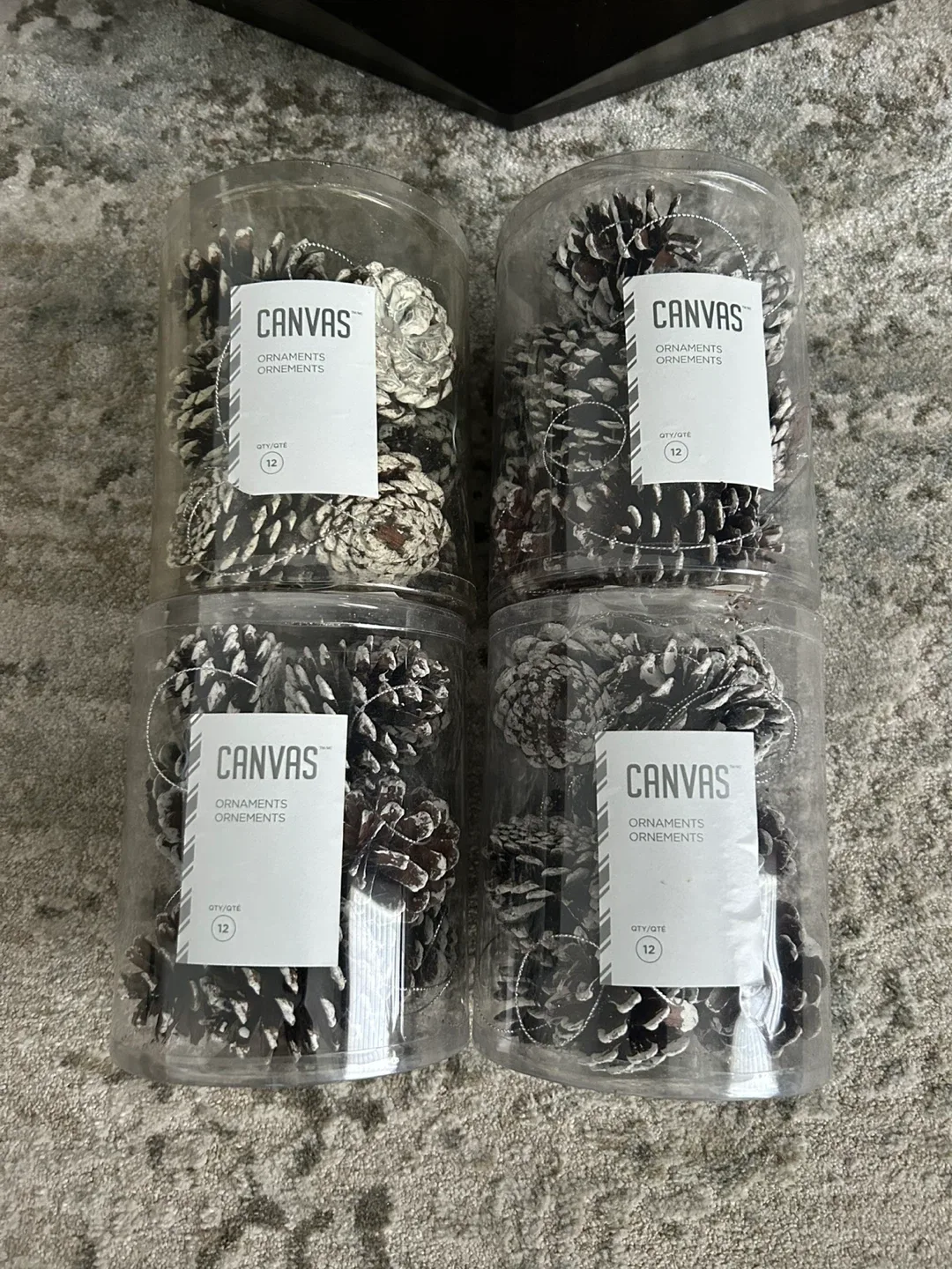 Canvas Pinecone Ornaments - Lot of 4 - BN image indicator(3)