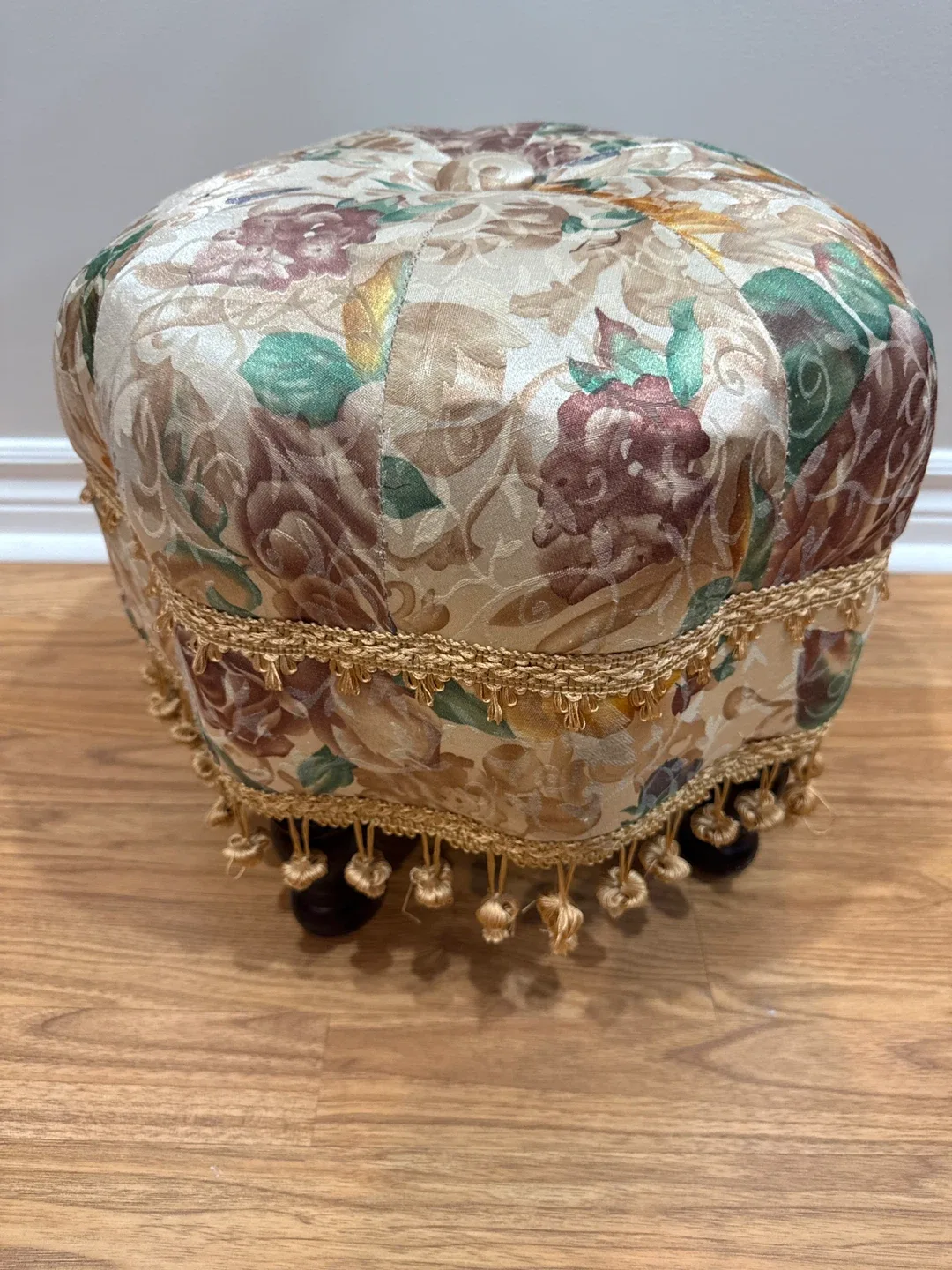 Floral Patterned Footstool Ottoman