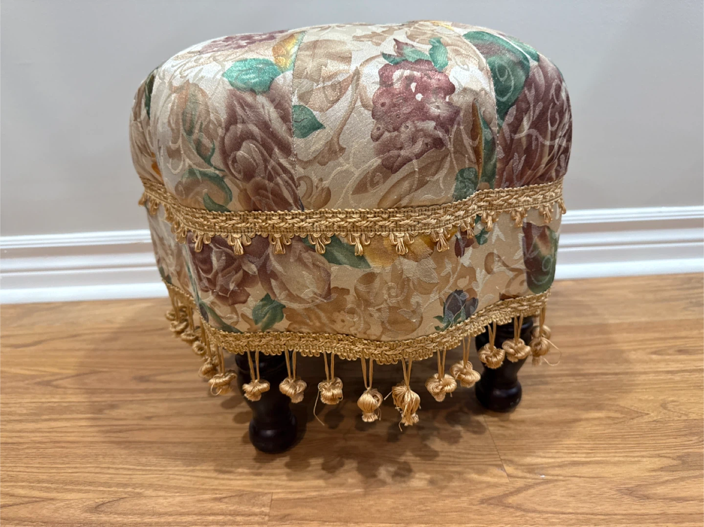 Floral Patterned Footstool Ottoman - photo 2