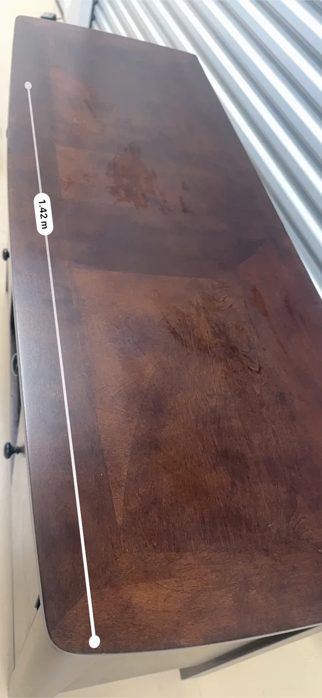 Brown Wood TV Stand with Storage image indicator(6)