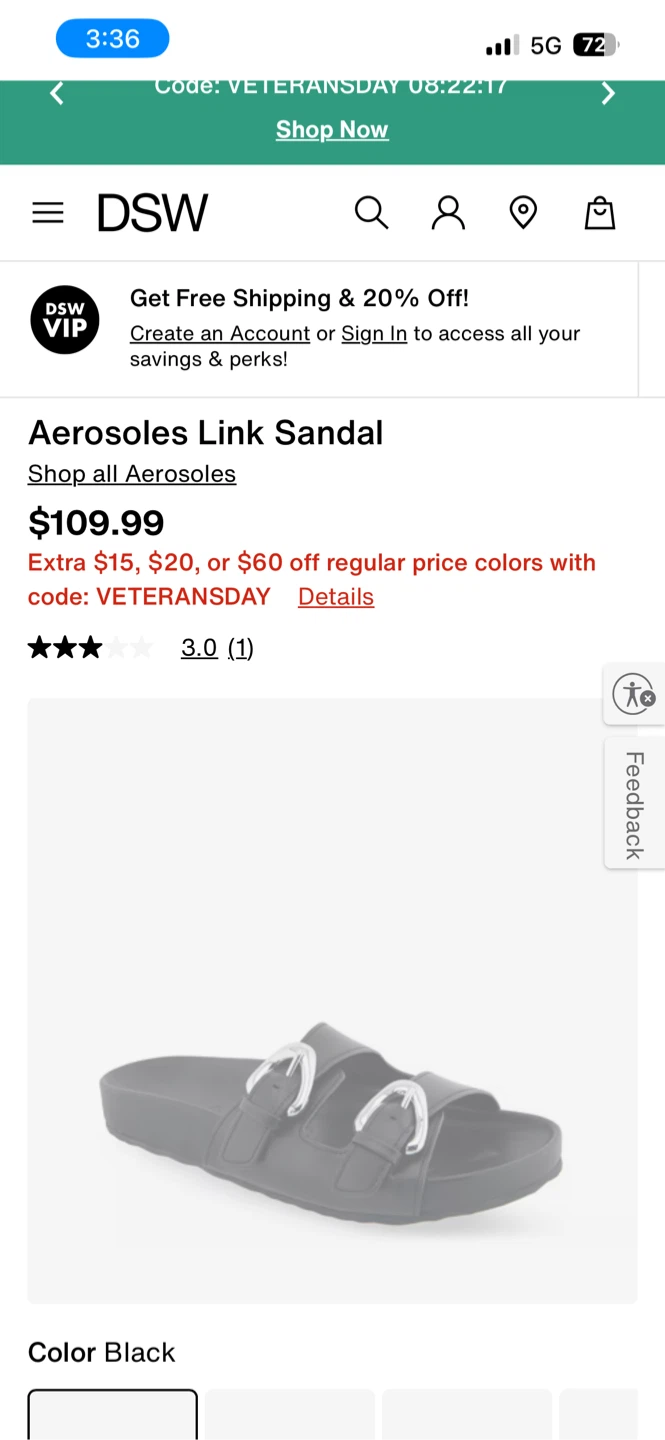 Aerosoles Link Black Sandal - photo 2