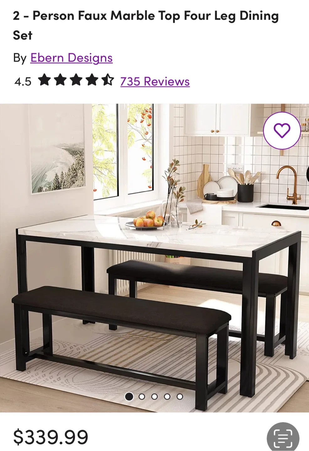 Dining Table with Bench Seating 🥕 image indicator(7)