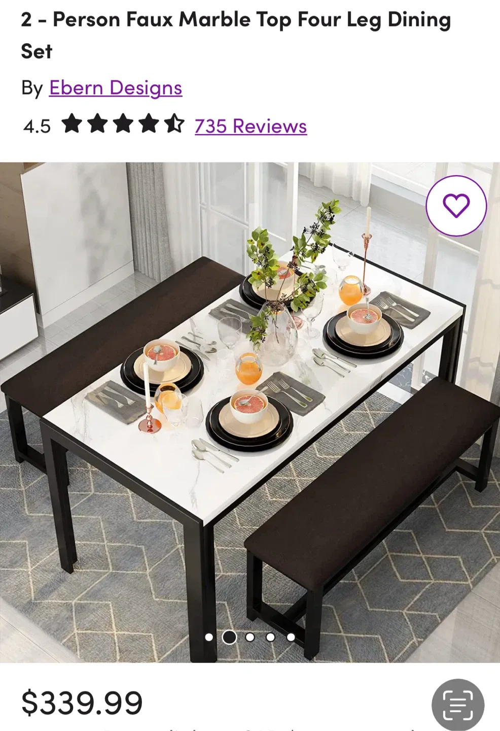 Dining Table with Bench Seating 🥕 image indicator(8)