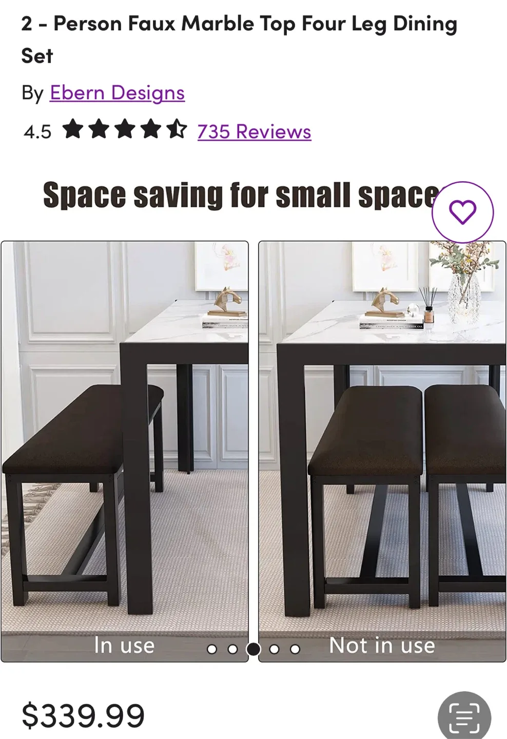 Dining Table with Bench Seating 🥕 image indicator(9)