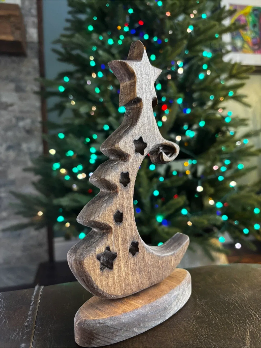 🎄 Handcrafted Wooden Star Christmas Tree Ornament Holder – $25 🎄 image indicator(4)