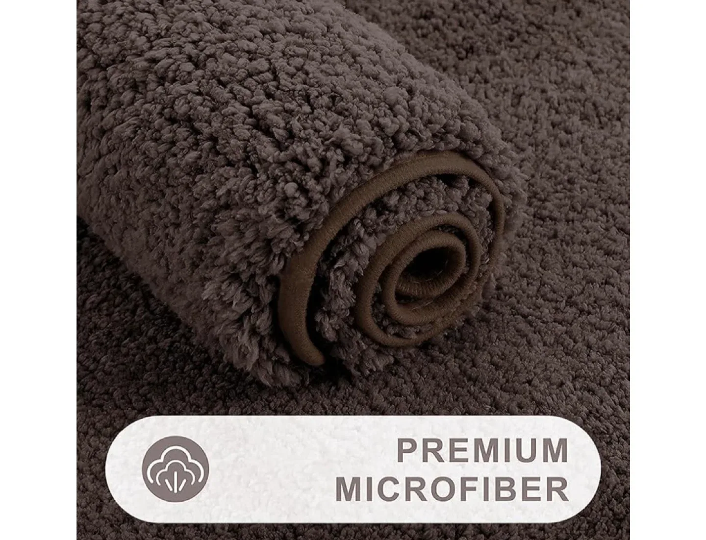 New OLANLY Microfiber Bath Mat - 16x24 Brown image indicator(2)